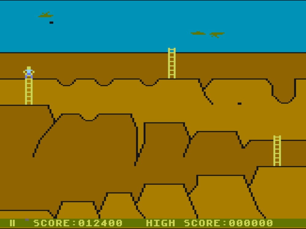 Gameplay of Canyon Climber for Atari 8 Bit